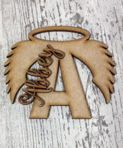 Alternative view of Wings letter optional name Bauble
