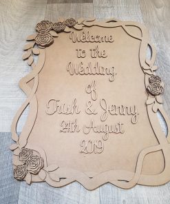 Alternative view of Floral Wedding Welcome plaque