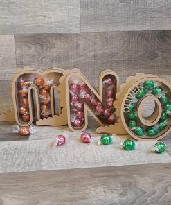 Bubble letter Dino for small chocolates