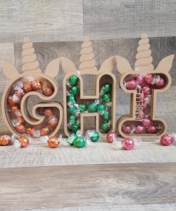 Bubble letter Unicorn for small chocolates