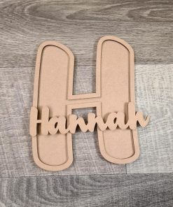 Edged letter and name - plain