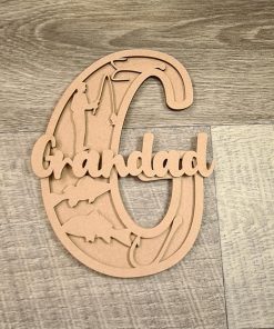 Edged letter and name - fishing