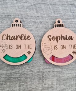 Alternative view of Rotating bauble - nice / naughty list