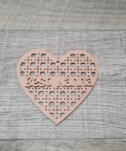 Rattan heart with name bauble