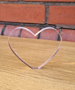 Freestanding 10mm acrylic heart - flat bottom