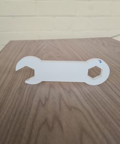 Chunky acrylic spanner 10mm freestanding