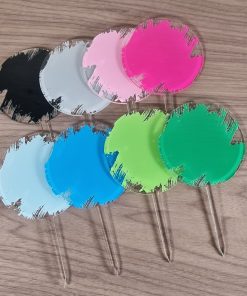 Paint splash circle cake toppers
