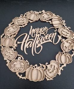 Happy Halloween wreath of pumpkins