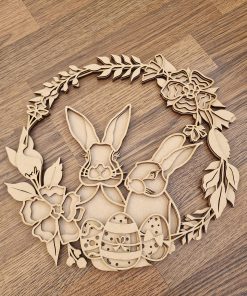 2 bunny 3 layer wreath