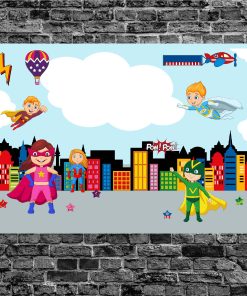 Alternative view of Birthday board - Superhero town