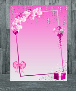 Alternative view of Birthday board - pink and silver balloons