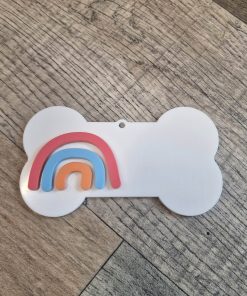 Rainbow on bone decoration 12cm