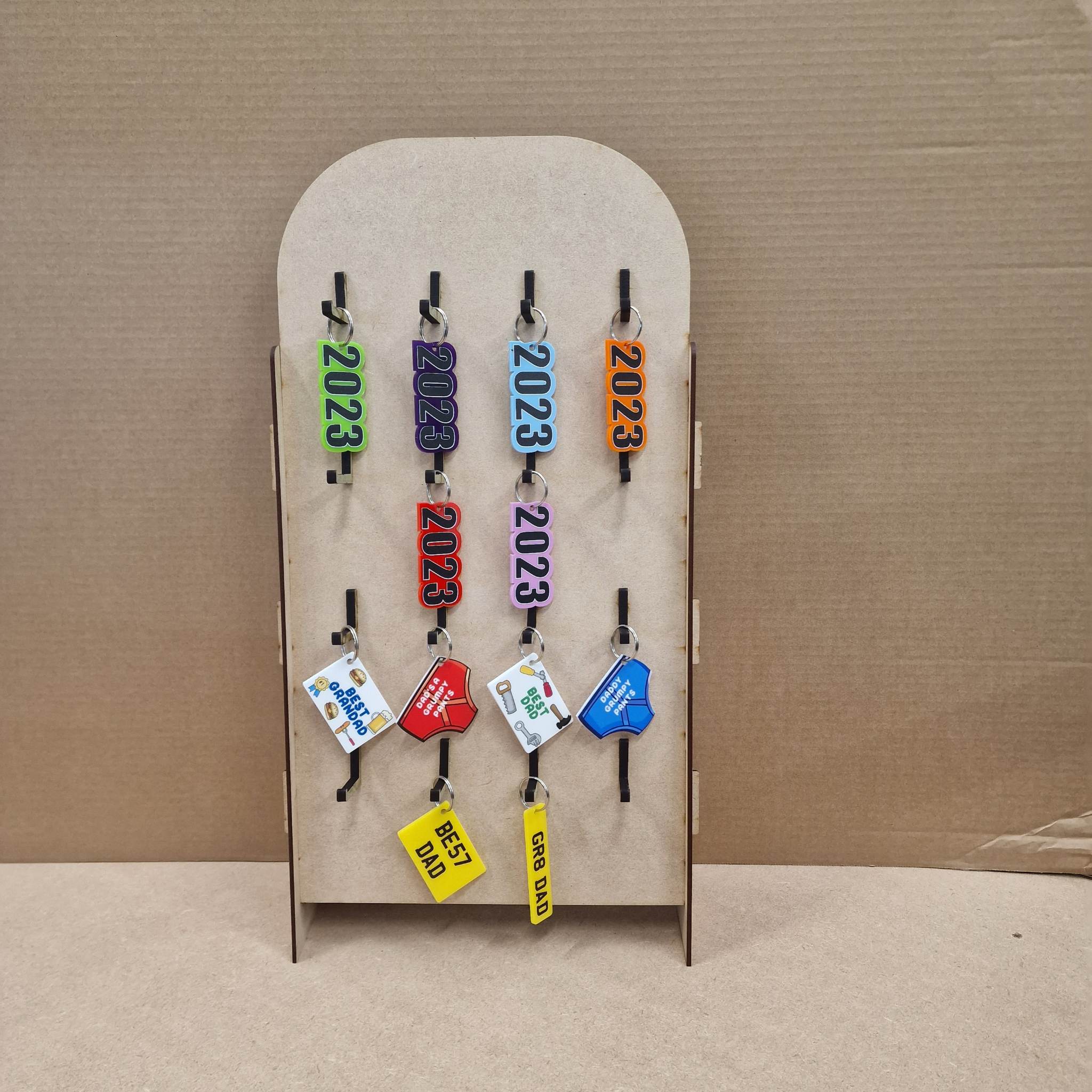 Tall board keyring display stand - Manchester Craft Blanks