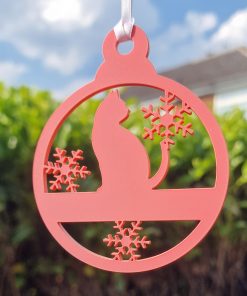 Cat and snowflake acrylic for vinyl bauble