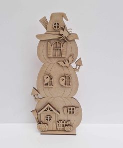 Alternative view of 3 storey pumpkin house - Witches hat roof