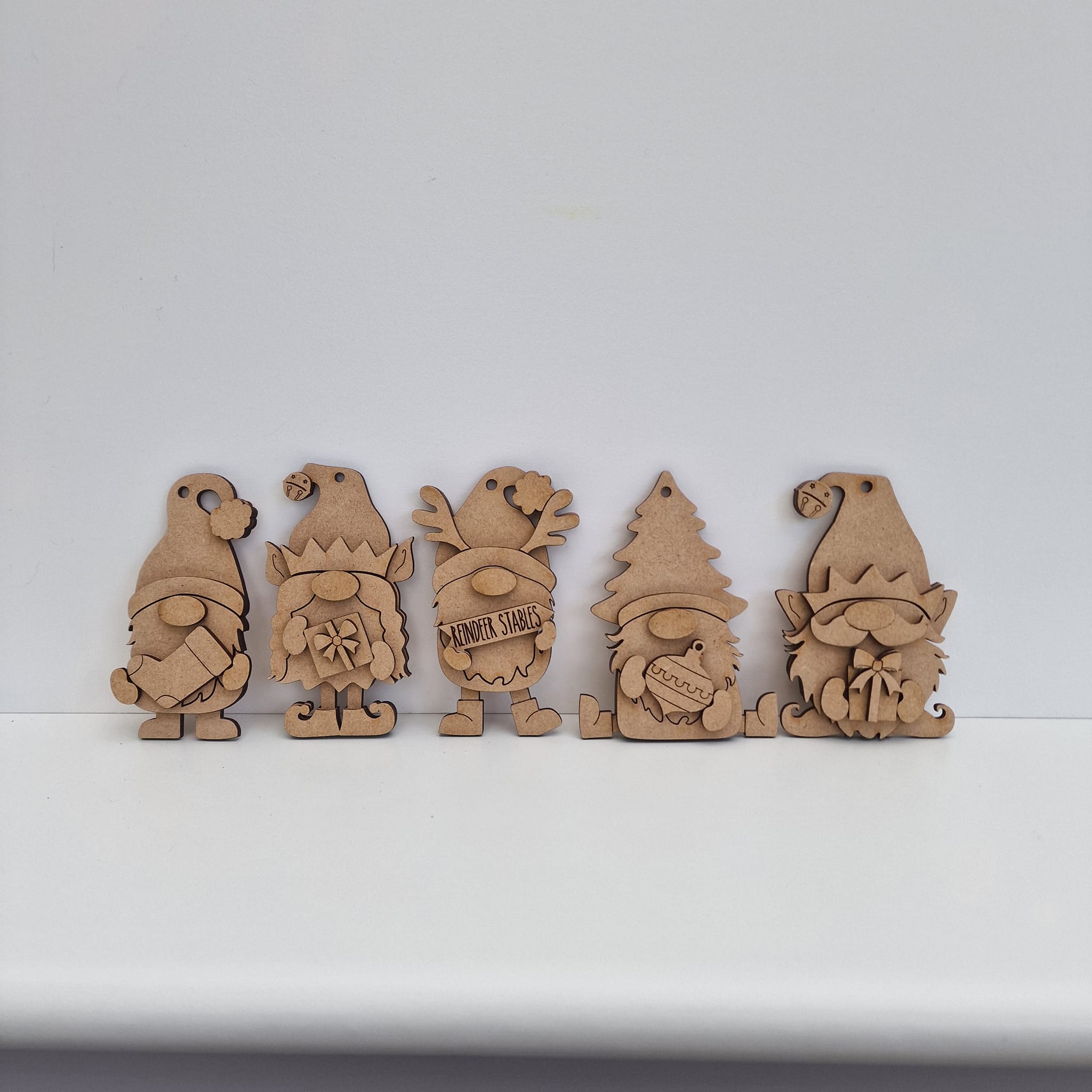 Cheerful Christmas gnome baubles - 5 gnome set - Image 2