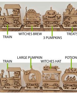 Alternative view of train set - halloween with spooky carriages