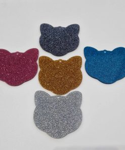 Glitter cat face bauble