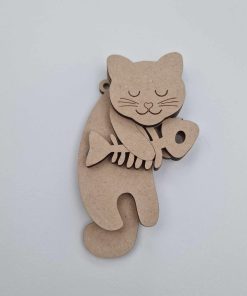 Cat with fish bauble