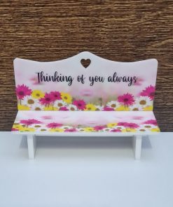 Bench printed - Pink and yellow spring flowers