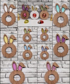 Chocolate holder, circle with layered ears - walnut