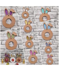 Chocolate holder, circle with layered ears - wood veneer