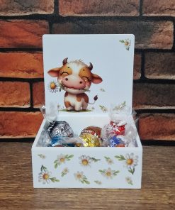 Alternative view of Box And Lid with VINYL - Cow - Daisy