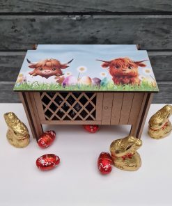Hutch printed VINYL - Highland cows in egg