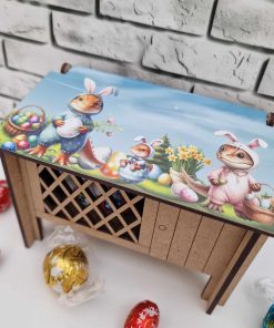 Alternative view of Hutch printed VINYL - dino in easter suits