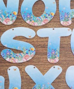 Letter UV printed - Floral letters on blue sky