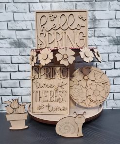 Tiered tray set - hello spring