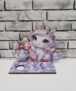 Alternative view of Unicorn with wand for egg - vinyl and MDF