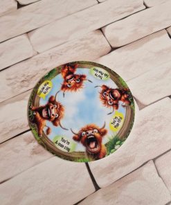 Alternative view of Coaster - fathers day - Highland cow  - Moo speech