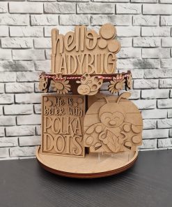 Tiered tray set - Ladybug polka dots