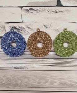 glitter donut keyring 6cm