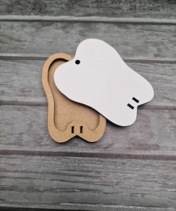 Alternative view of Money bauble - white MDF - Tooth plain