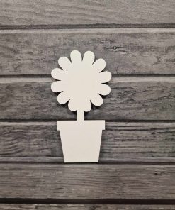 White MDF flower pot blank - Daisy