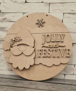 Ribbon and Santa on 23cm round