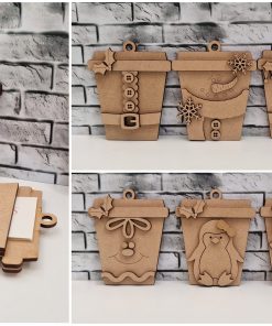 Latte gift card holder MDF characters