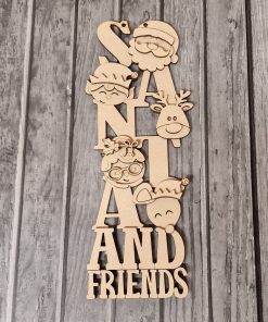 Santa and friends layered plaque