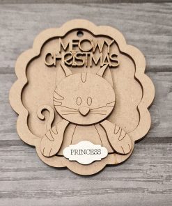 Cat in frilly frame bauble