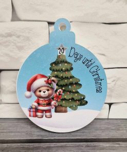 Sublimation sheet for rotating bauble - countdown - teddy red