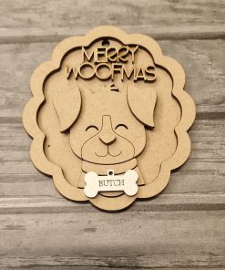 Dog in frilly frame bauble