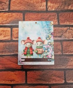 Note holder rectangle - Two mouse with tree