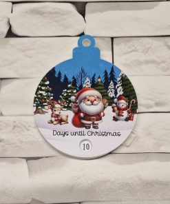 Sublimation sheet for rotating bauble - countdown - characters in forest