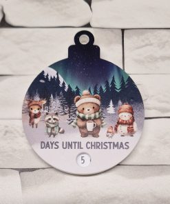 Sublimation sheet for rotating bauble - countdown - forest animals