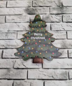 Alternative view of tree gift card holder, open backed with VINYL - Tree with lights