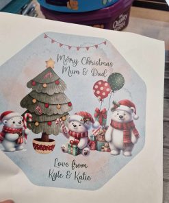 Alternative view of Chocolate tub stickers - White bear and balloon