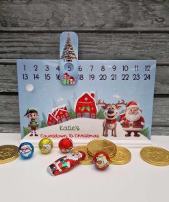Sublimation sheet for slide a long countdown - santa with red houses