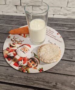 Alternative view of Printed Santa treat board - round - Reindeer, Santa & Elf